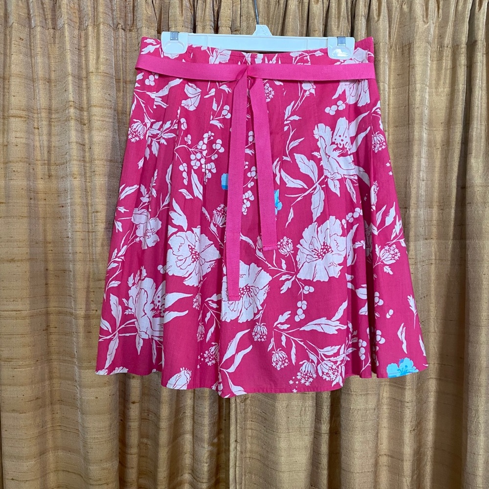 Pink-blue flowered skirt